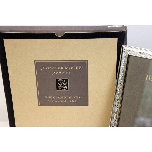 VTG 90s Jennifer Moore Classic Silver Filigree Picture Frame 8x10 Embossed Trad - Picture 4 of 5